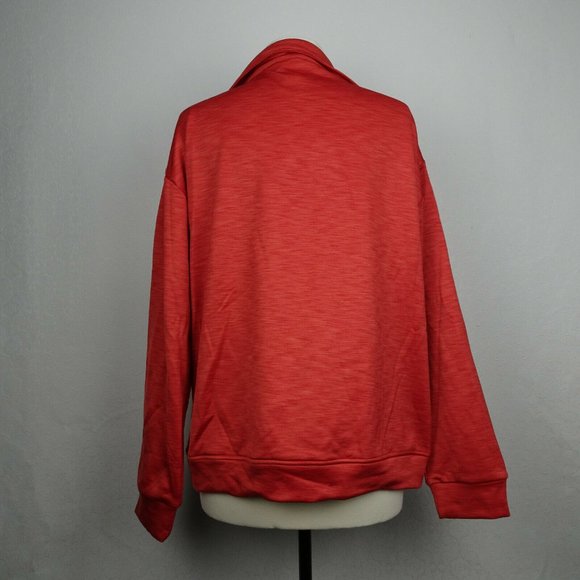 Nanette Lepore Play Size Large Cranberry Red Collared Pullover Athletic Sweater - Picture 4 of 7